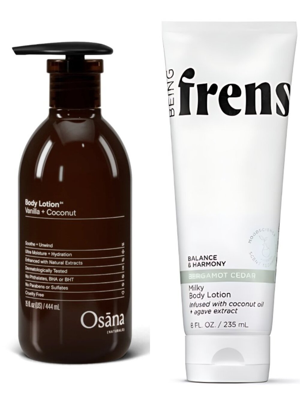 2pc Body Lotion Bundle - Osana Vanilla Coconut & Being Frenshe Bergamot Cedar